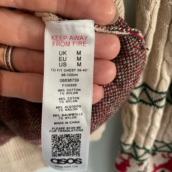 ASOS Christmas Deer Fair Isle Turtleneck Sweater - Picture 7 of 9